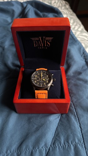 Davis fliegeruhr 42mm - davis, orange